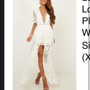 Showpo White lace jumpsuit